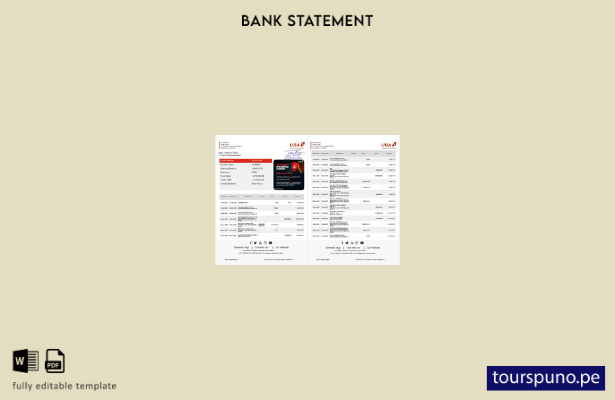 Plantilla de páginas de Word de extracto bancario del Banco Unido de Nigeria lis